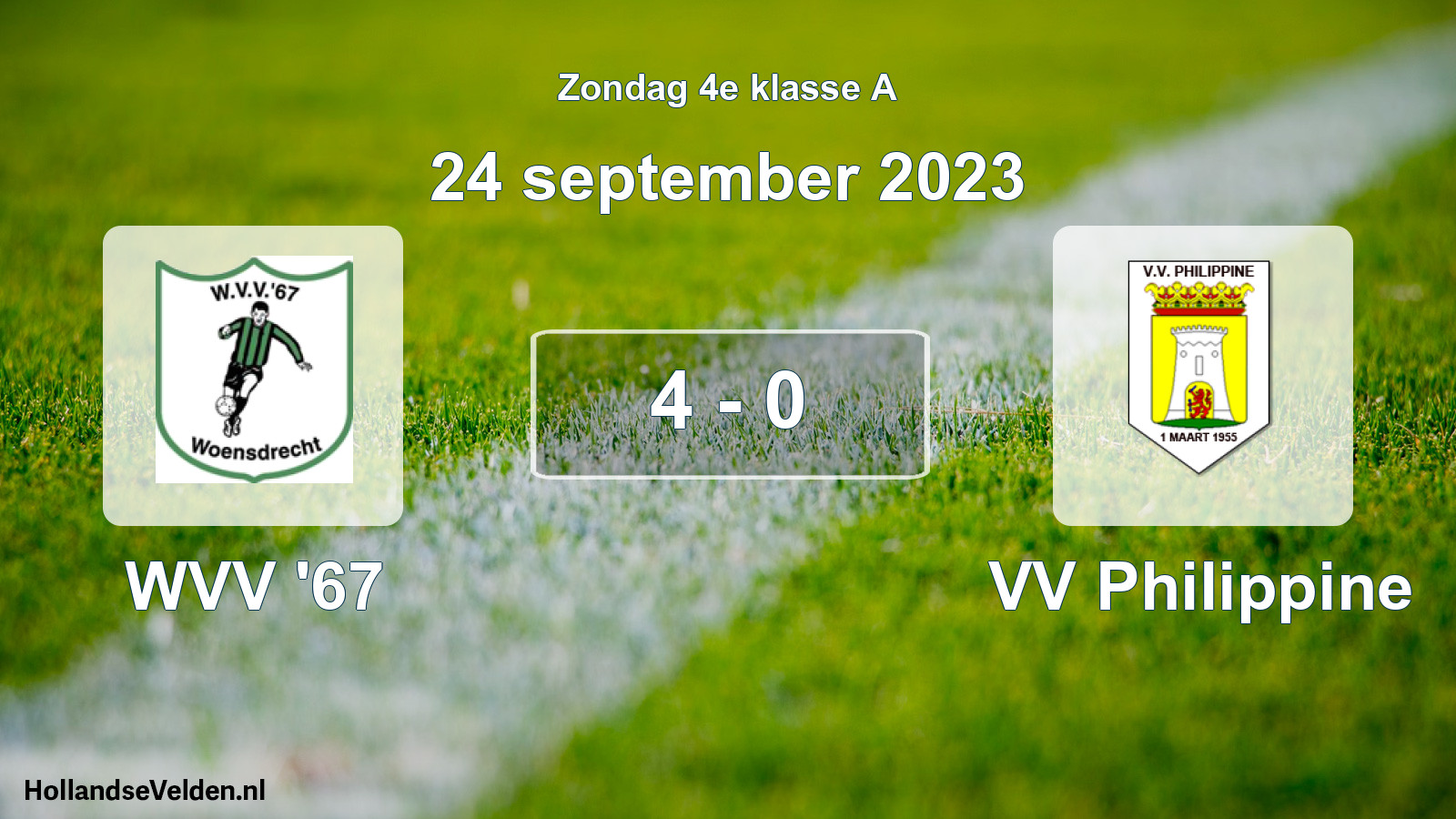 Total number of matches played: WVV '67 - VV Philippine 4 - 0 (24 September 2023)