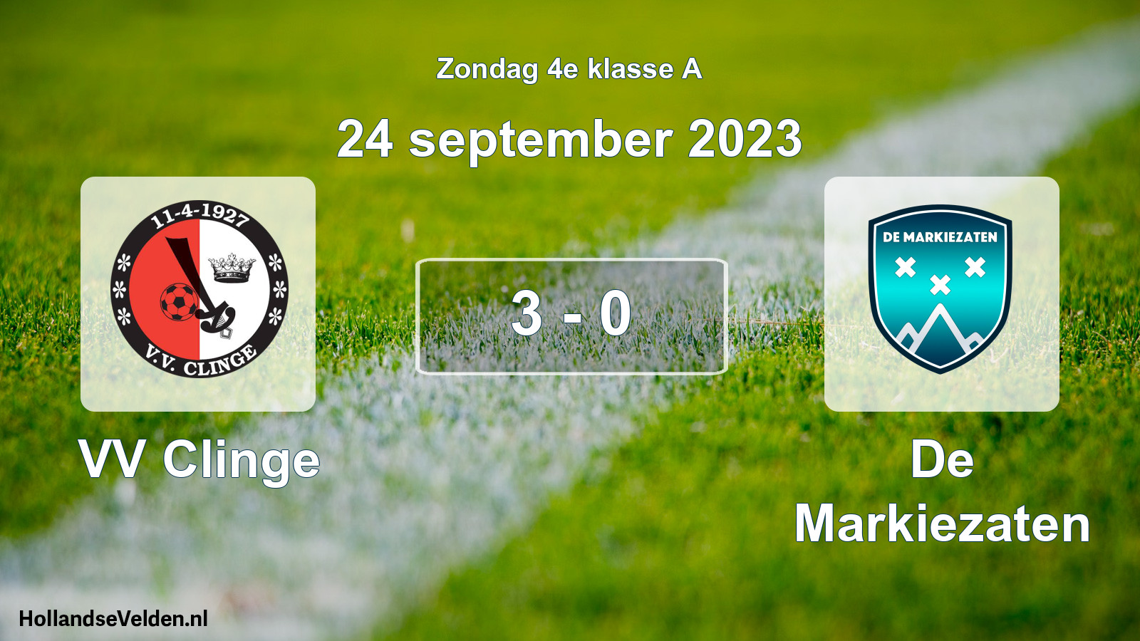 Total number of matches played: VV Clinge - De Markiezaten 3 - 0 (24 September 2023)