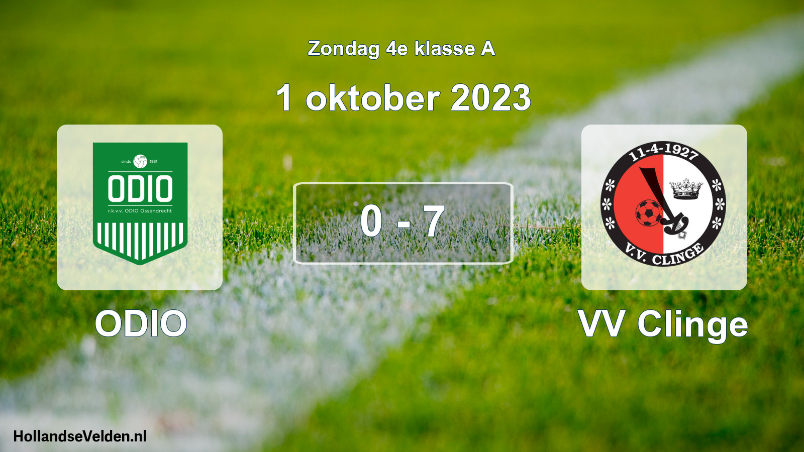 Total number of matches played: ODIO - VV Clinge 0 - 7 (1 October 2023)