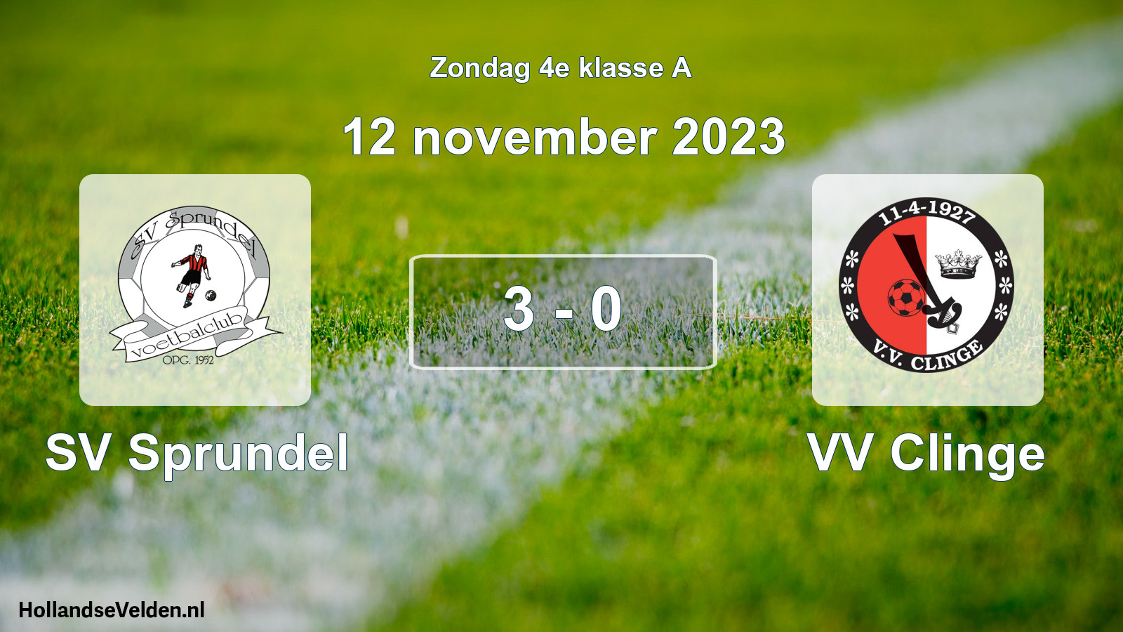 Total number of matches played: SV Sprundel - VV Clinge 3 - 0 (12 November 2023)