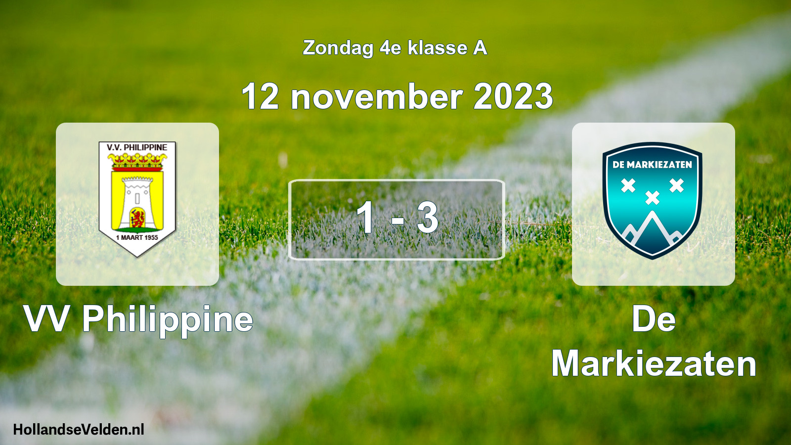 Total number of matches played: VV Philippine - De Markiezaten 1 - 3 (12 November 2023)