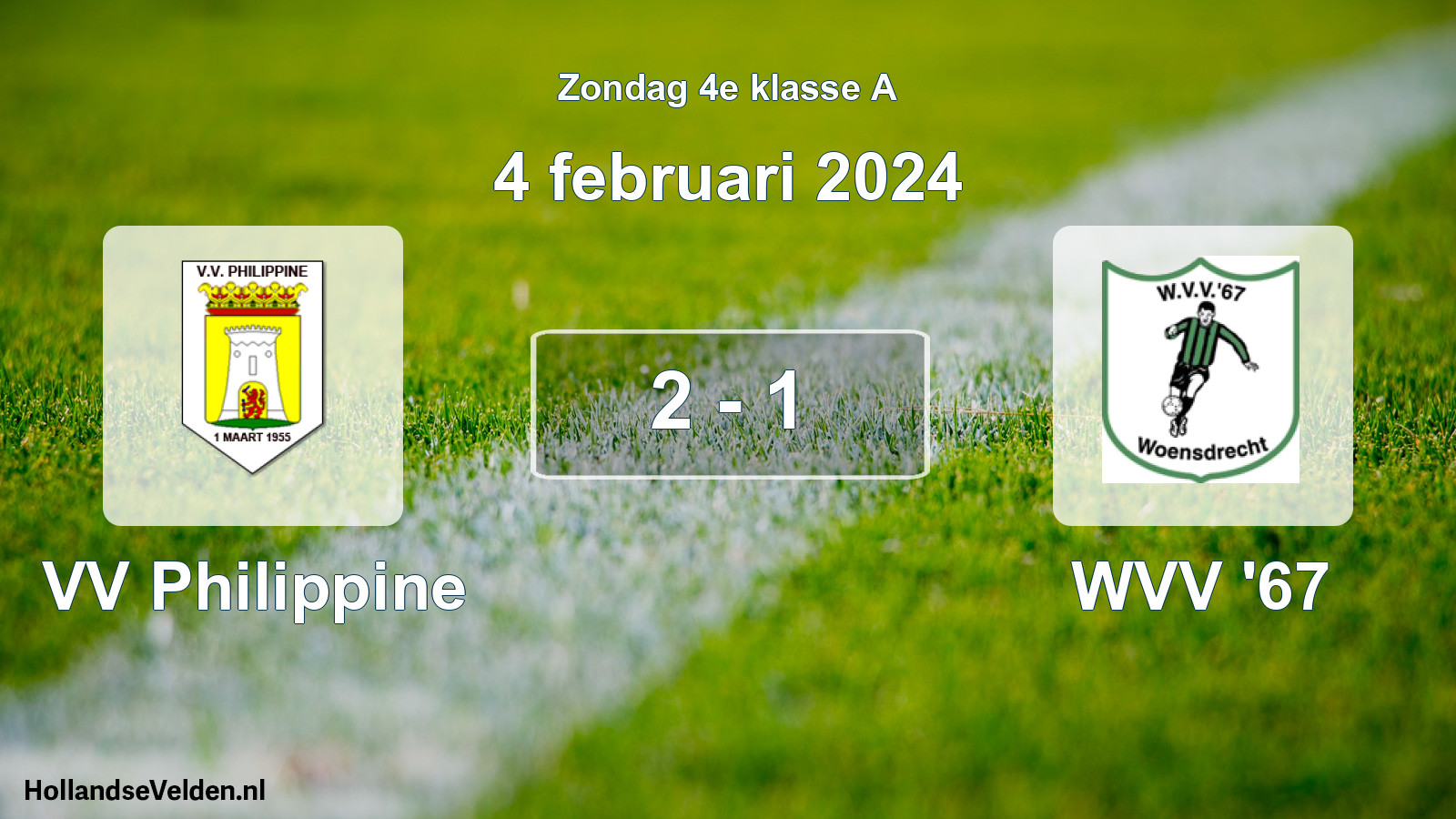 Total number of matches played: VV Philippine - WVV '67 2 - 1 (4 February 2024)