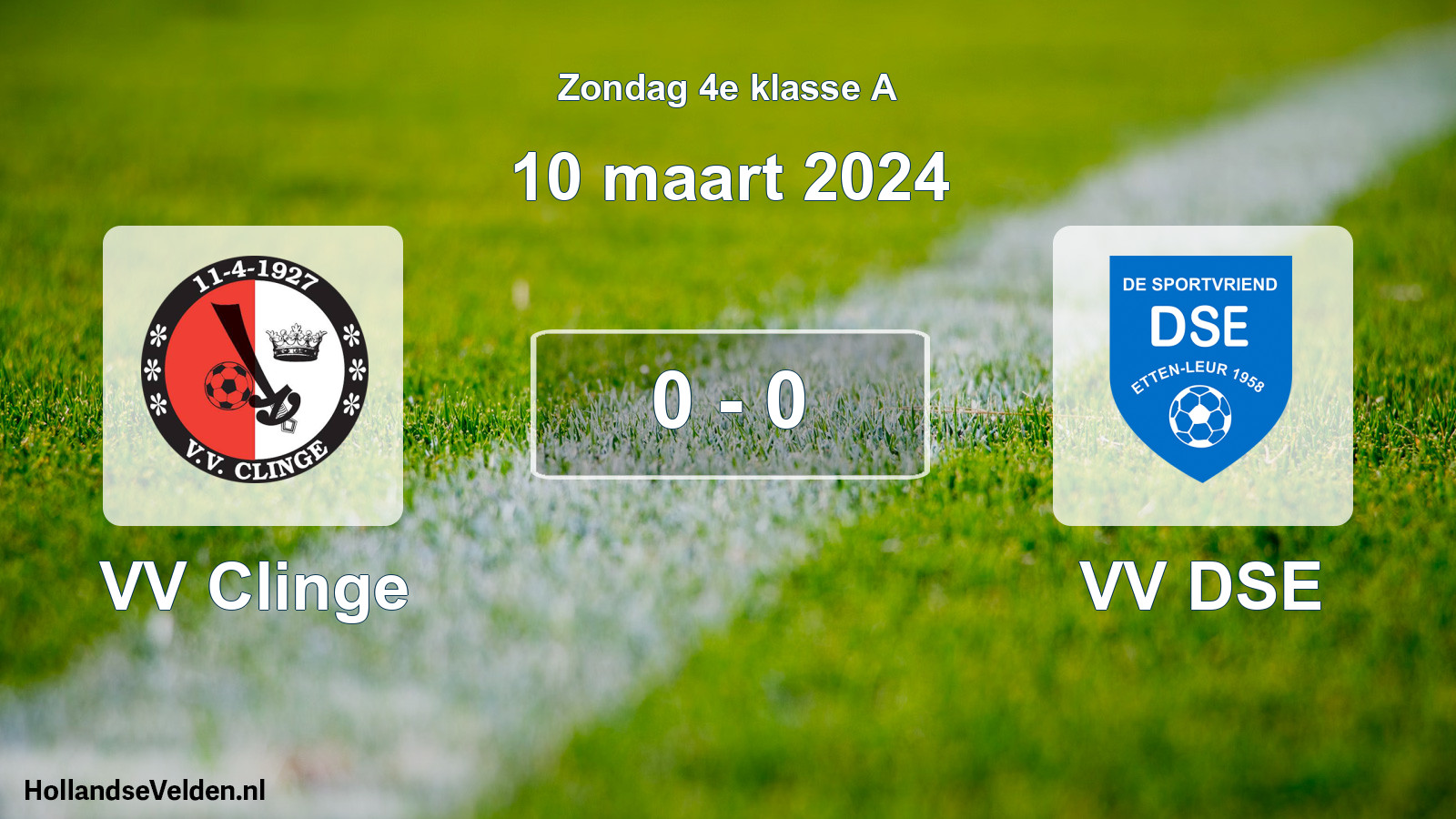 Total number of matches played: VV Clinge - VV DSE 0 - 0 (10 March 2024)