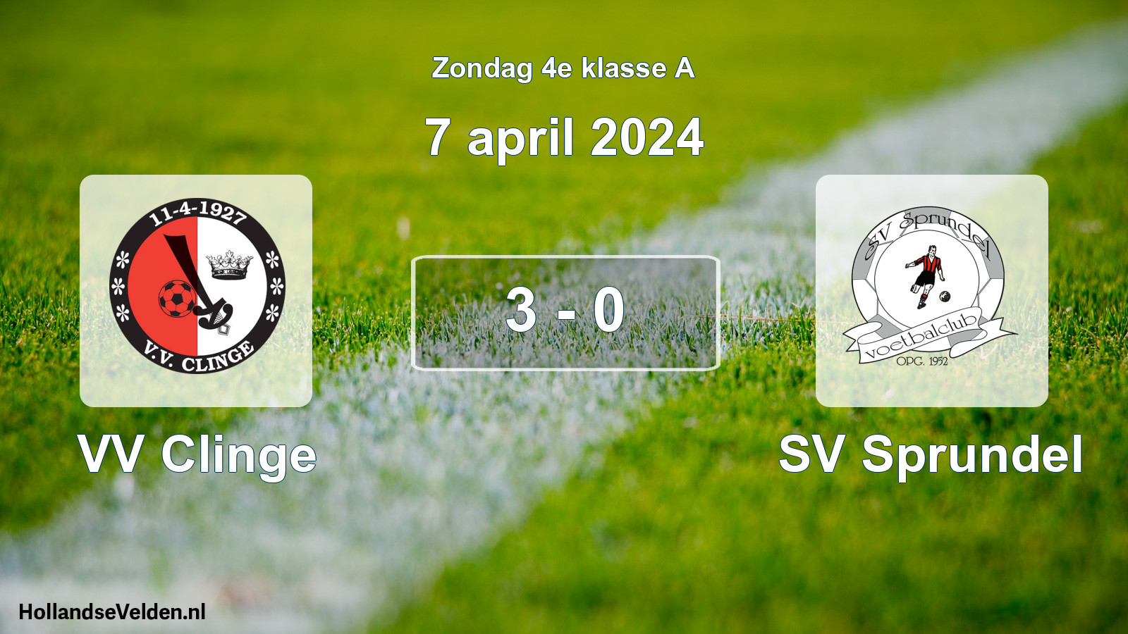 Total number of matches played: VV Clinge - SV Sprundel 3 - 0 (7 April 2024)