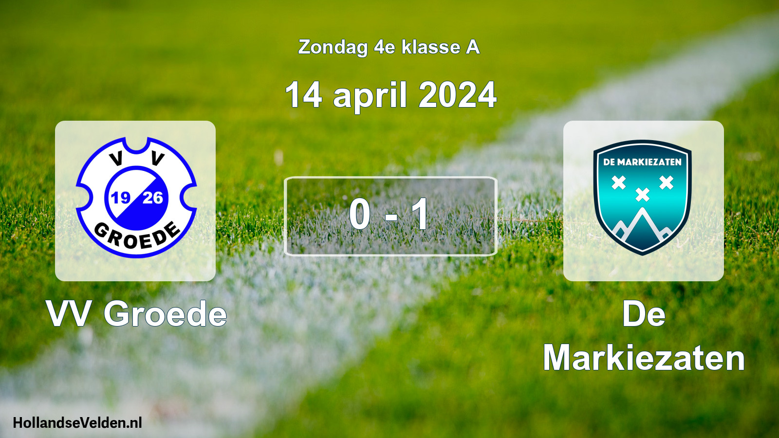 Total number of matches played: VV Groede - De Markiezaten 0 - 1 (14 April 2024)