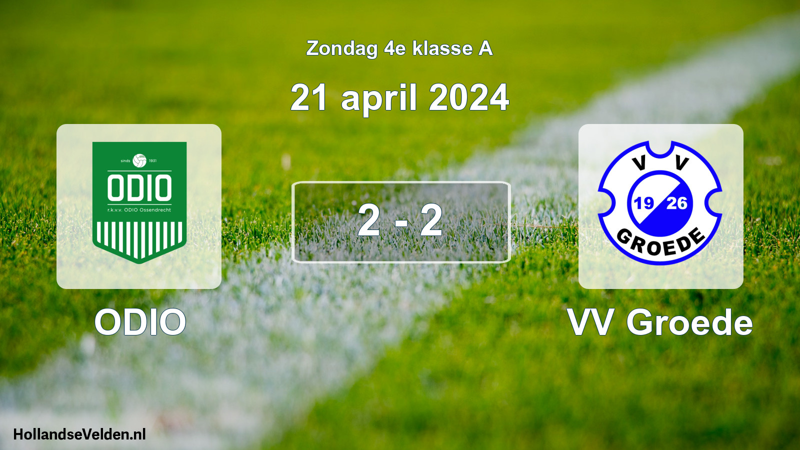 Total number of matches played: ODIO - VV Groede 2 - 2 (21 April 2024)