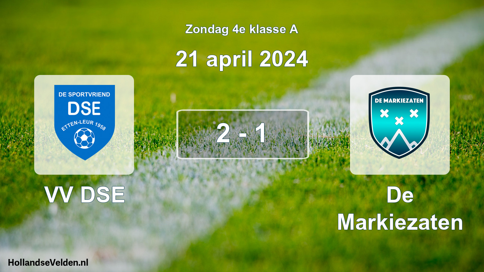 Total number of matches played: VV DSE - De Markiezaten 2 - 1 (21 April 2024)