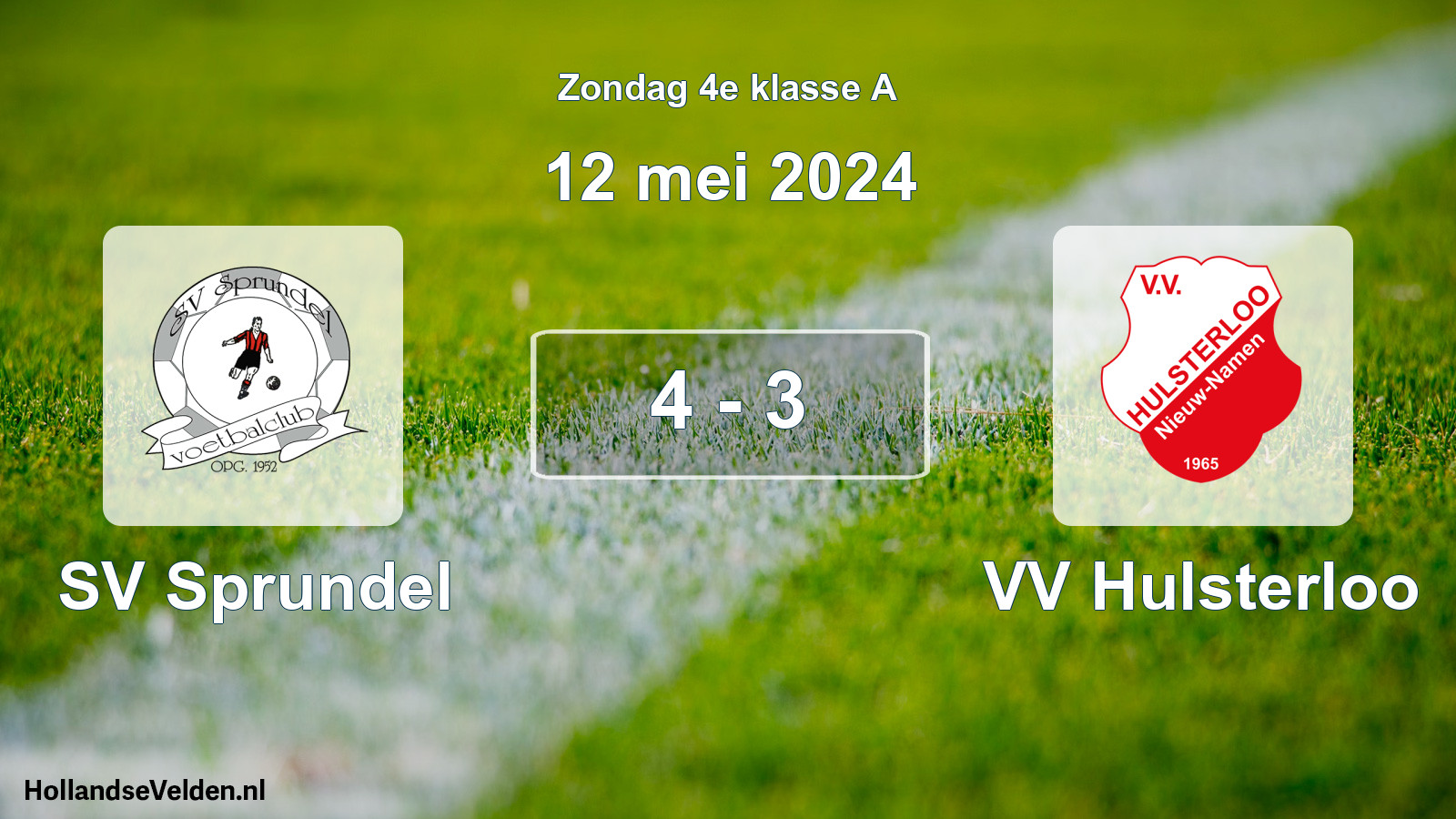 Total number of matches played: SV Sprundel - VV Hulsterloo 4 - 3 (12 May 2024)