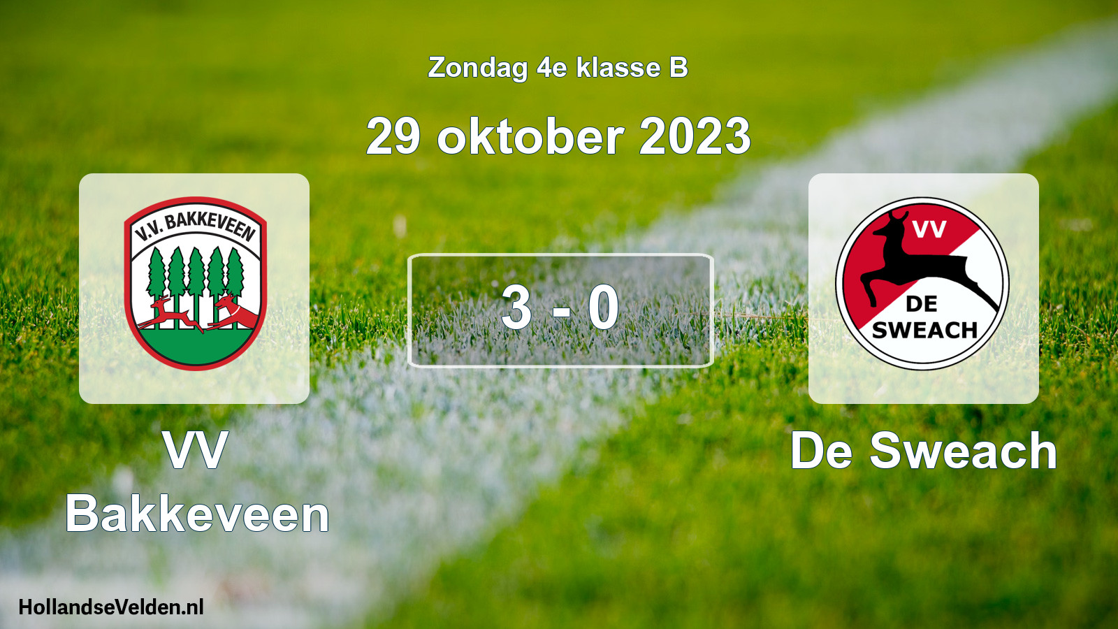 Total number of matches played: VV Bakkeveen - De Sweach 3 - 0 (29 October 2023)