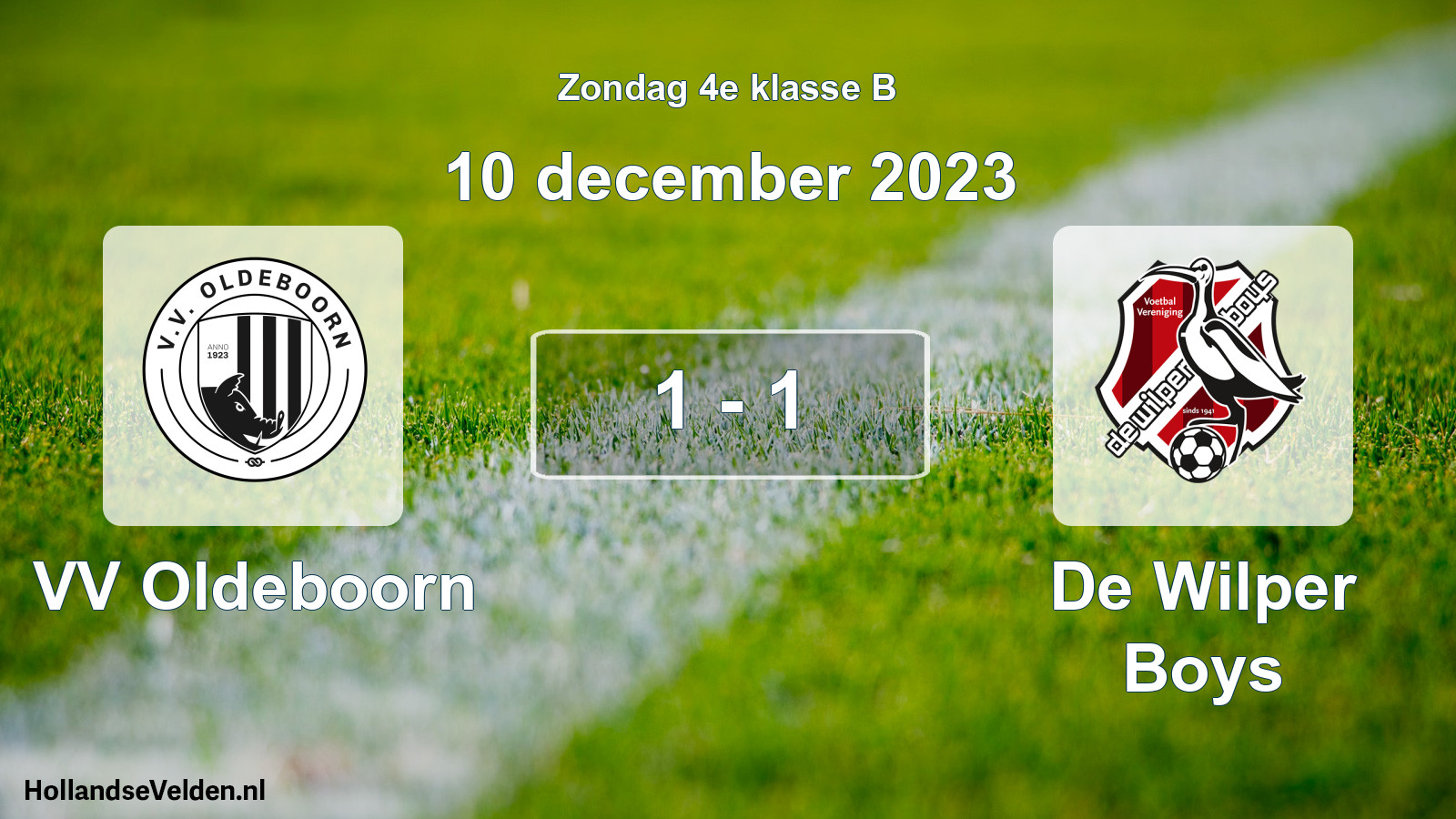 Total number of matches played: VV Oldeboorn - De Wilper Boys 1 - 1 (10 December 2023)