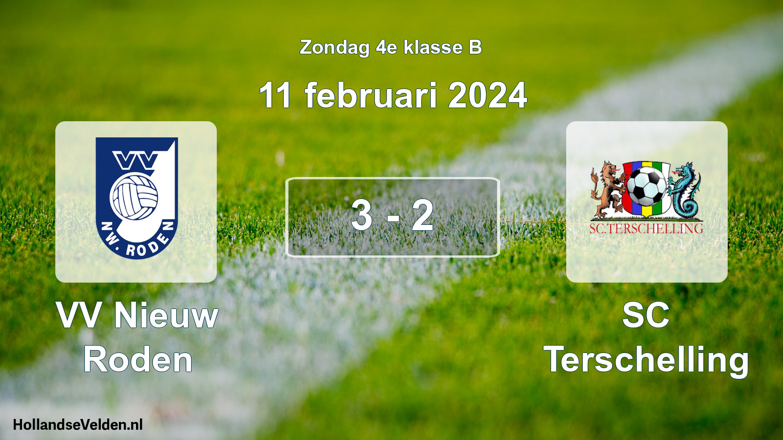 Total number of matches played: VV Nieuw Roden - SC Terschelling 3 - 2 (11 February 2024)