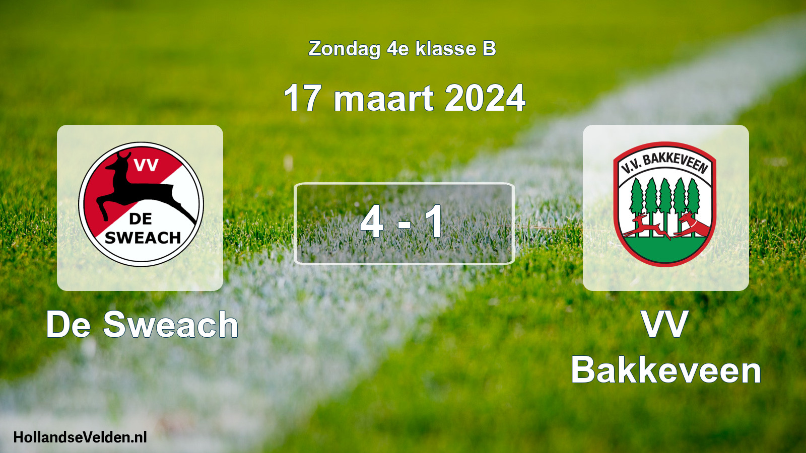 Total number of matches played: De Sweach - VV Bakkeveen 4 - 1 (17 March 2024)