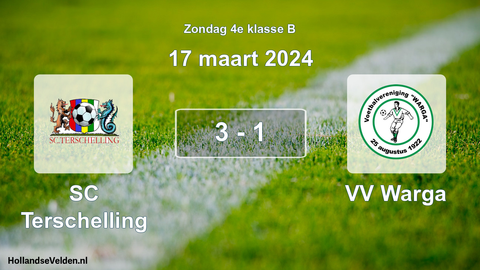 Total number of matches played: SC Terschelling - VV Warga 3 - 1 (17 March 2024)