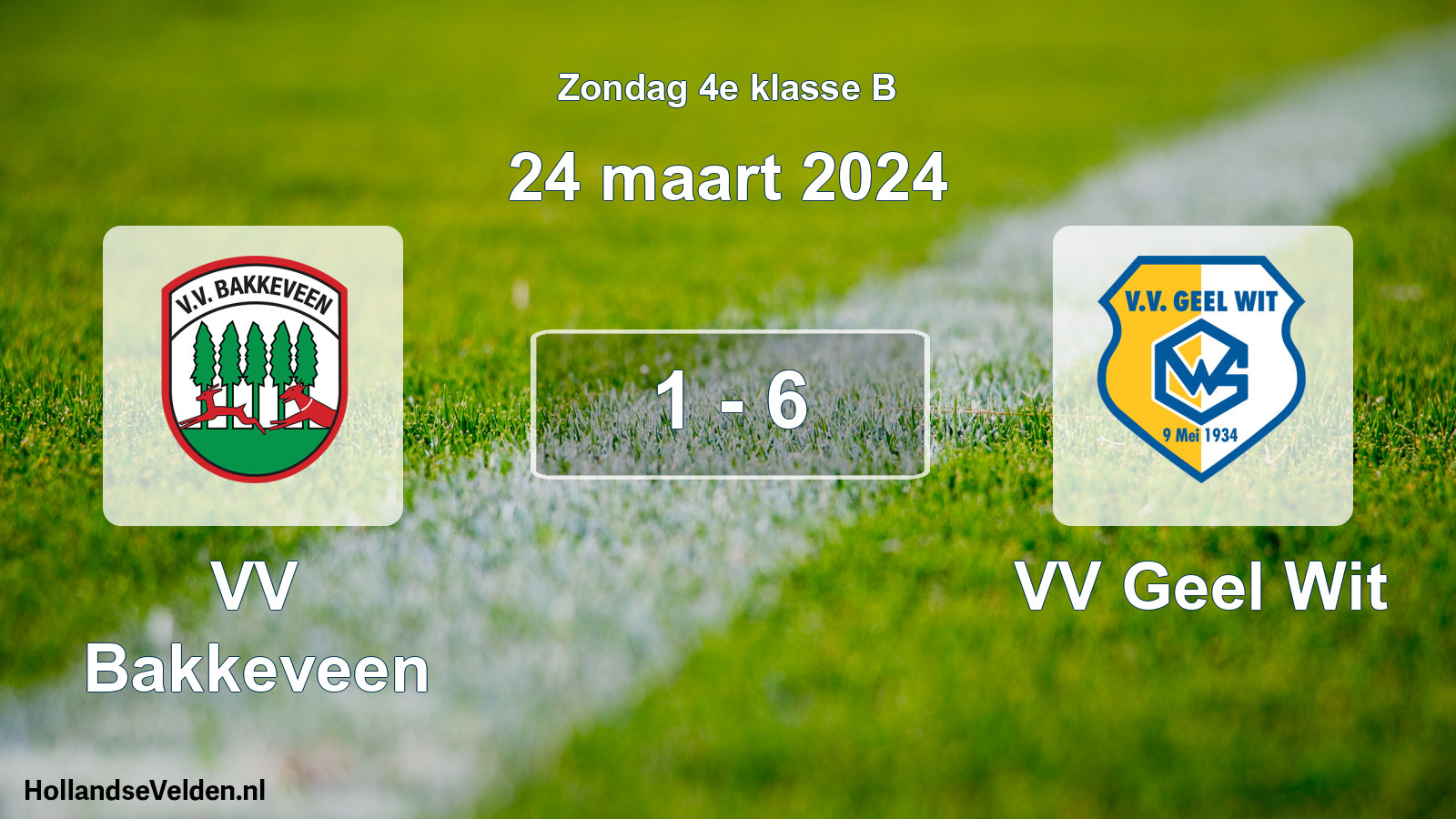 Total number of matches played: VV Bakkeveen - VV Geel Wit 1 - 6 (24 March 2024)
