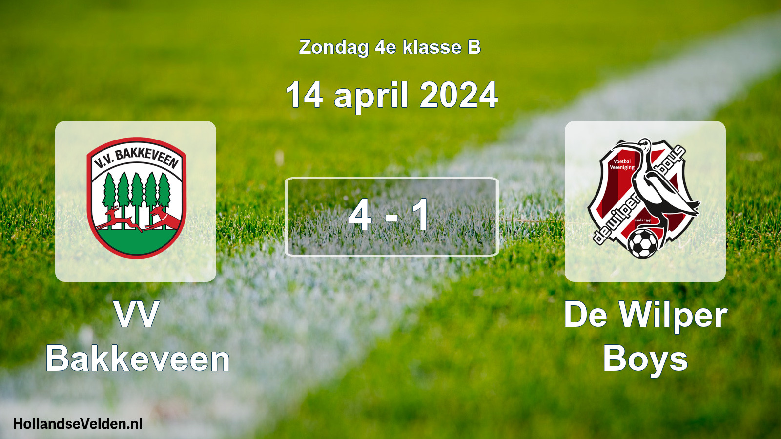 Total number of matches played: VV Bakkeveen - De Wilper Boys 4 - 1 (14 April 2024)