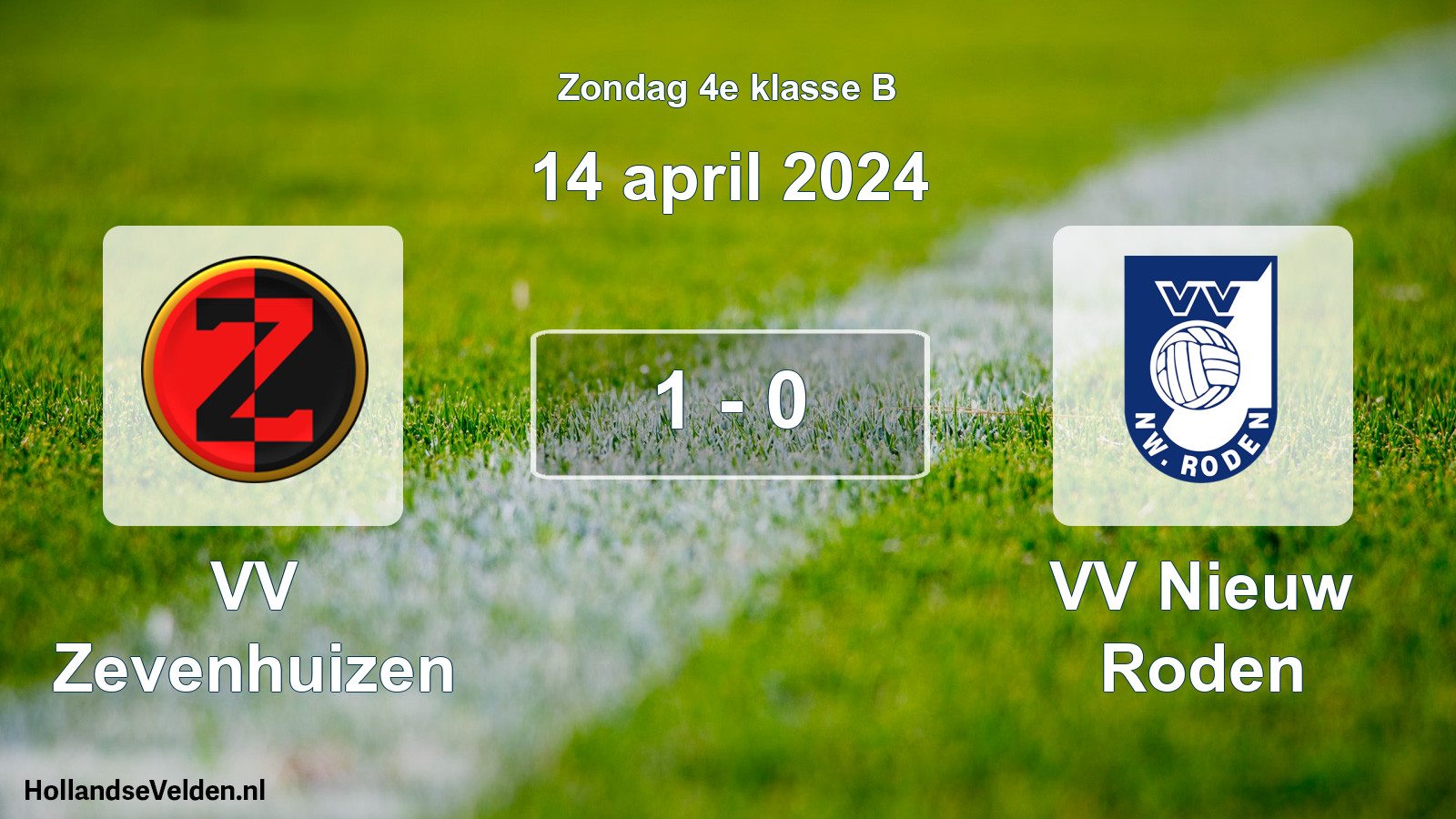 Total number of matches played: VV Zevenhuizen - VV Nieuw Roden 1 - 0 (14 April 2024)