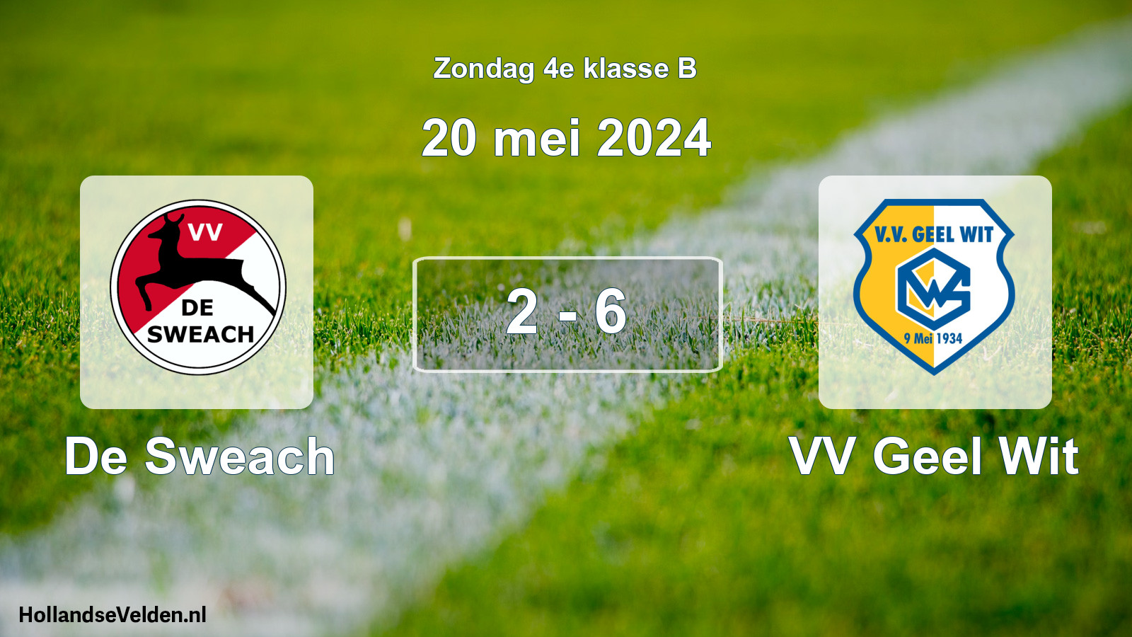 Total number of matches played: De Sweach - VV Geel Wit 2 - 6 (20 May 2024)