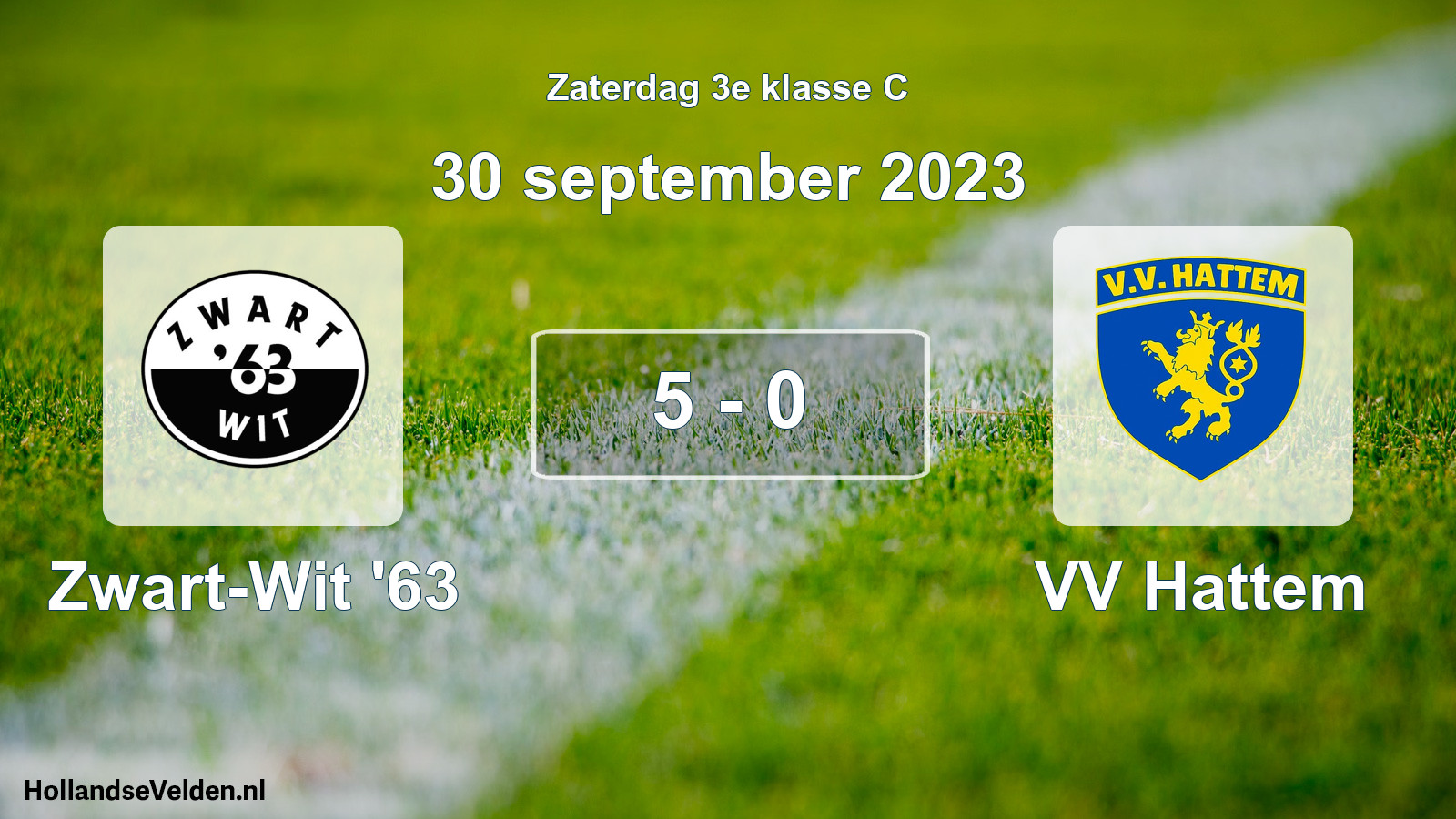 Total number of matches played: Zwart-Wit '63 - VV Hattem 5 - 0 (30 September 2023)
