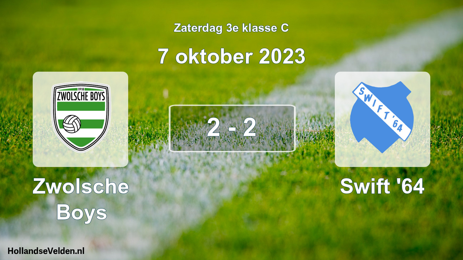Total number of matches played: Zwolsche Boys - Swift '64 2 - 2 (7 October 2023)