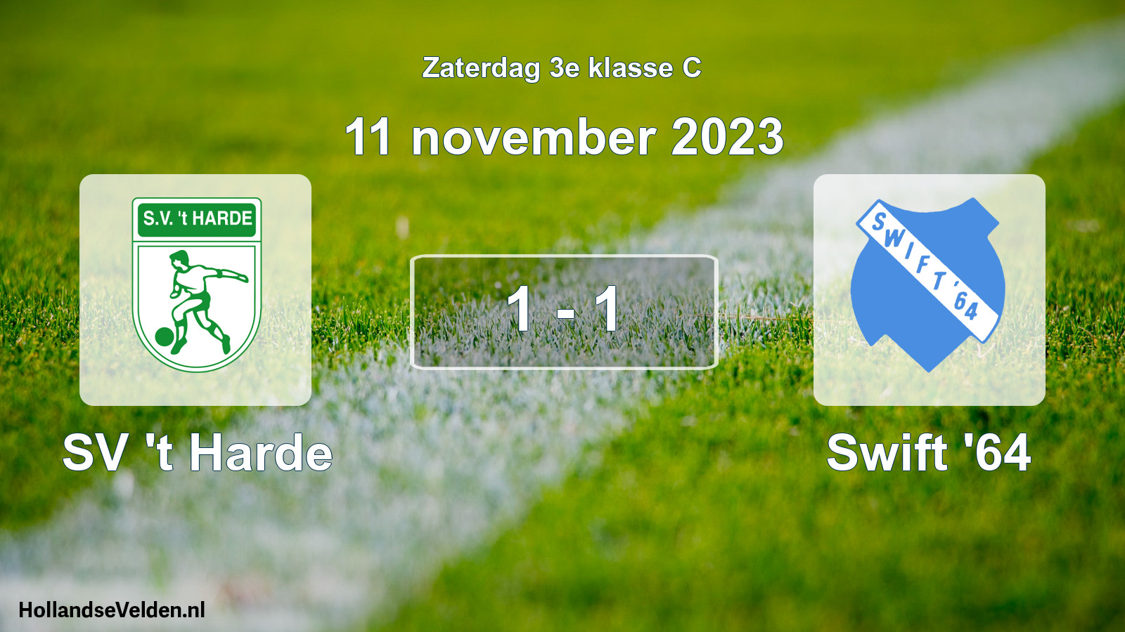 Total number of matches played: SV 't Harde - Swift '64 1 - 1 (11 November 2023)