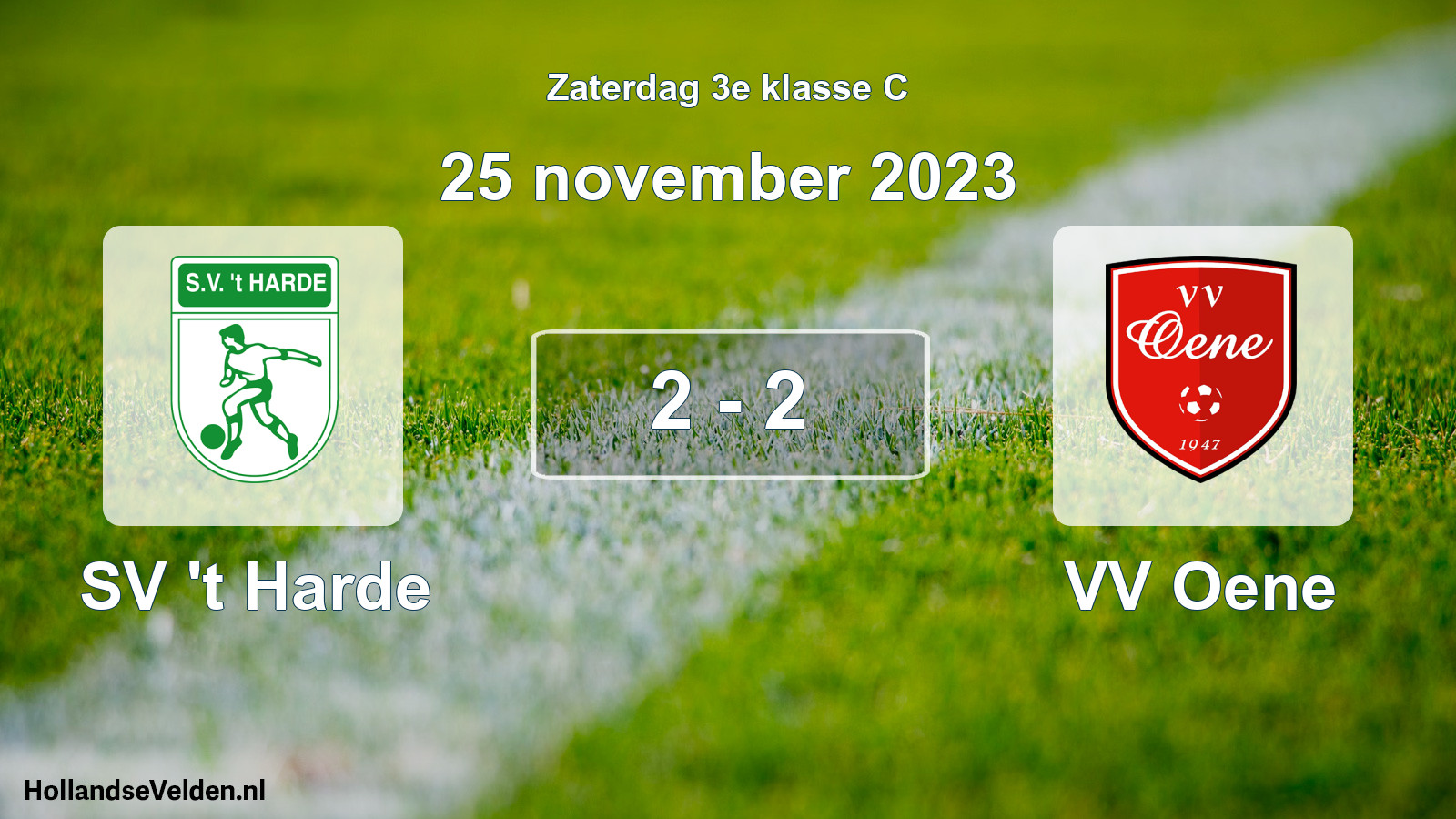 Total number of matches played: SV 't Harde - VV Oene 2 - 2 (25 November 2023)