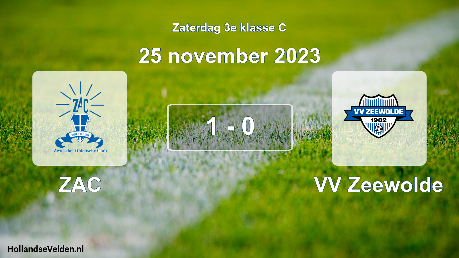 Total number of matches played: ZAC - VV Zeewolde 1 - 0 (25 November 2023)