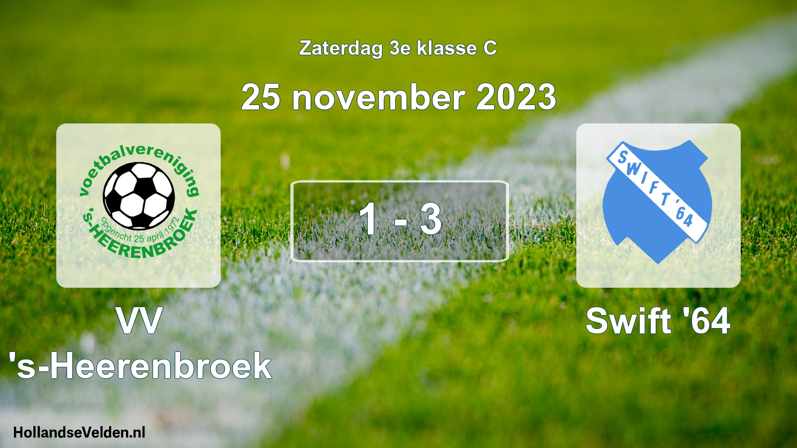 Total number of matches played: VV 's-Heerenbroek - Swift '64 1 - 3 (25 November 2023)