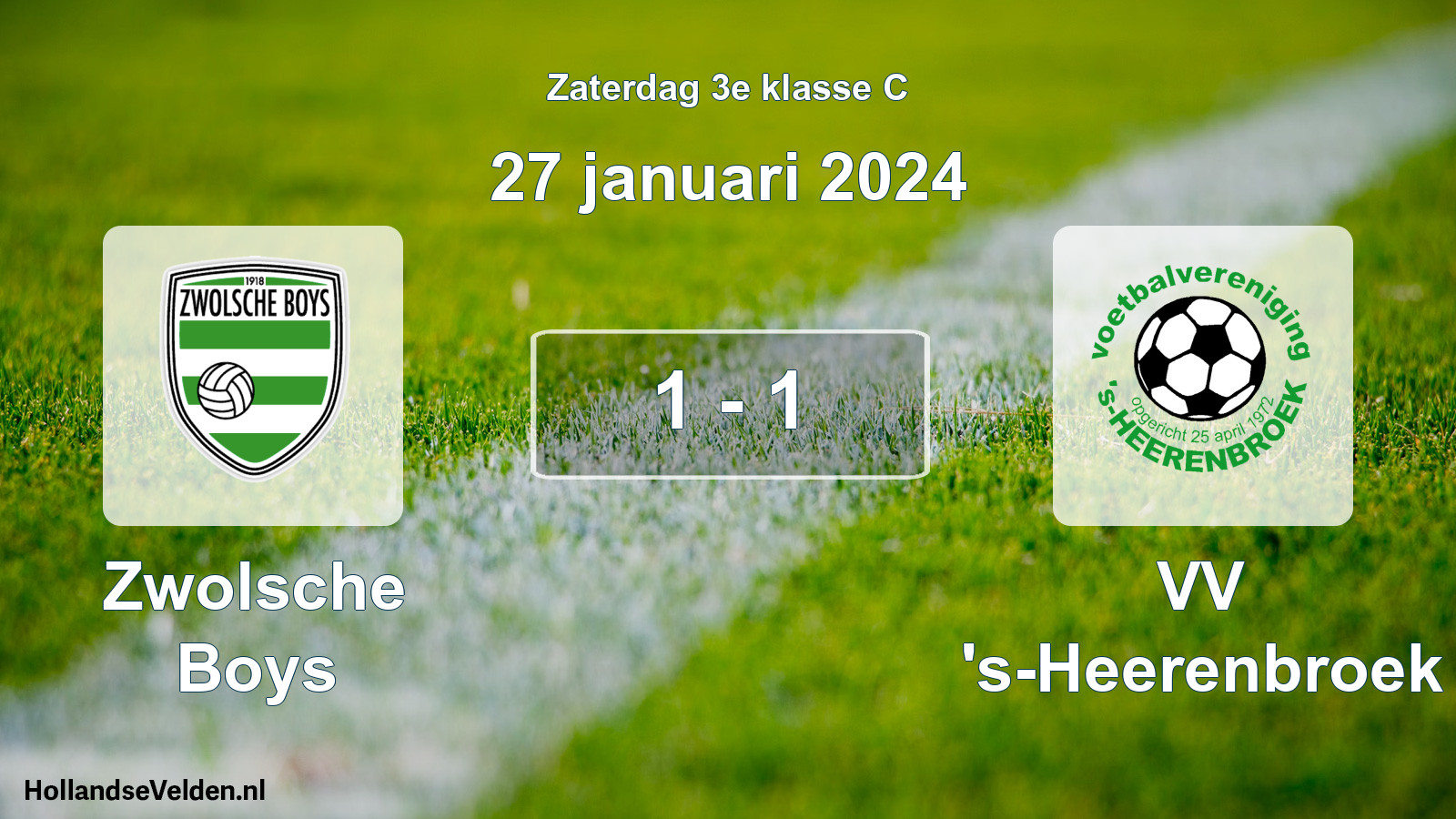 Total number of matches played: Zwolsche Boys - VV 's-Heerenbroek 1 - 1 (27 January 2024)