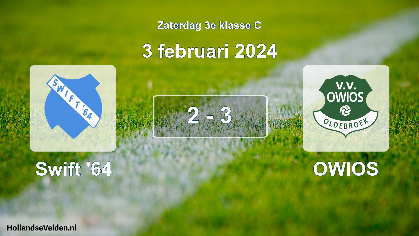 Total number of matches played: Swift '64 - OWIOS 2 - 3 (3 February 2024)