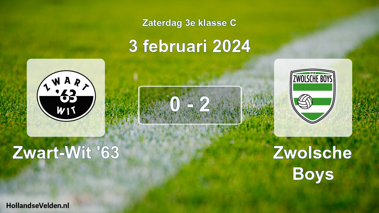 Total number of matches played: Zwart-Wit '63 - Zwolsche Boys 0 - 2 (3 February 2024)