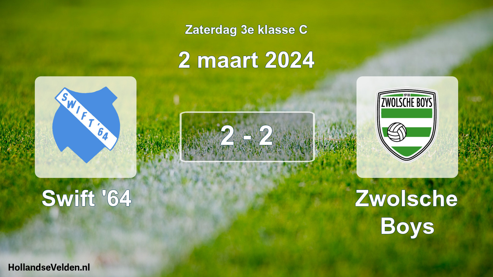 Total number of matches played: Swift '64 - Zwolsche Boys 2 - 2 (2 March 2024)