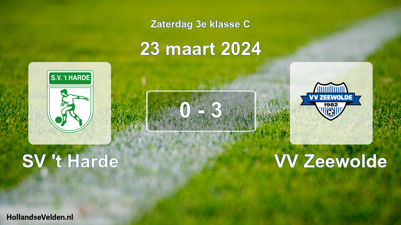 Total number of matches played: SV 't Harde - VV Zeewolde 0 - 3 (23 March 2024)