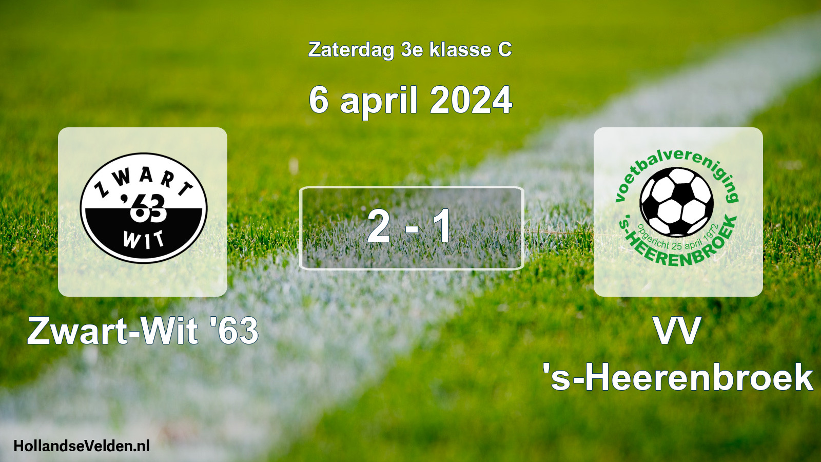 Total number of matches played: Zwart-Wit '63 - VV 's-Heerenbroek 2 - 1 (6 April 2024)