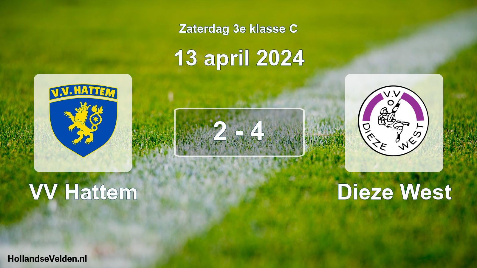 Total number of matches played: VV Hattem - Dieze West 2 - 4 (13 April 2024)