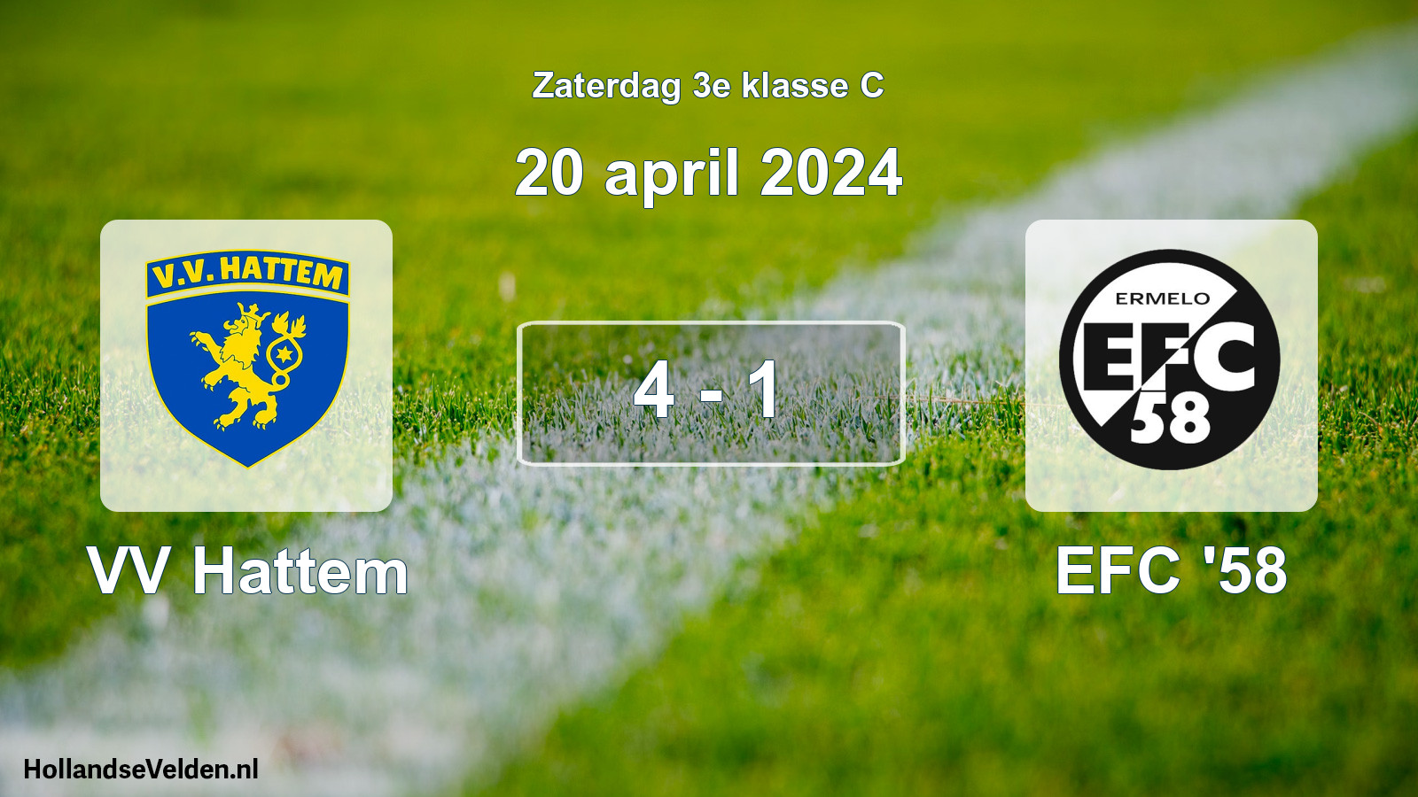 Total number of matches played: VV Hattem - EFC '58 4 - 1 (20 April 2024)