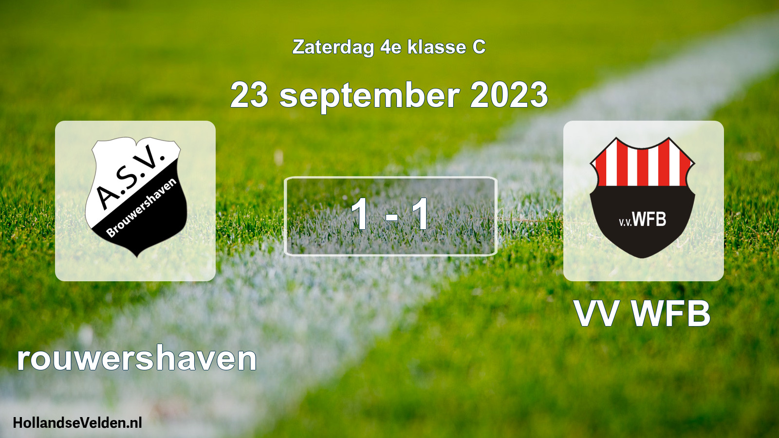 Total number of matches played: Brouwershaven - VV WFB 1 - 1 (23 September 2023)