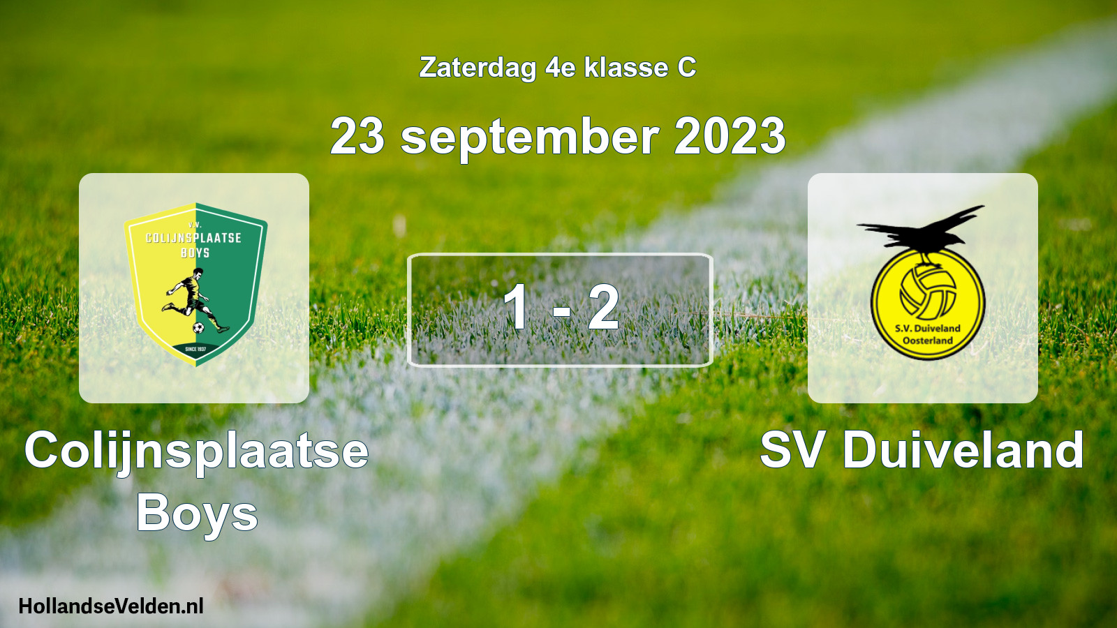 Total number of matches played: Colijnsplaatse Boys - SV Duiveland 1 - 2 (23 September 2023)