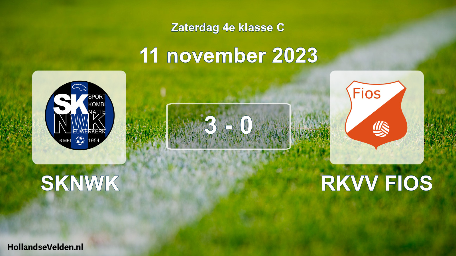 Total number of matches played: SKNWK - RKVV FIOS 3 - 0 (11 November 2023)