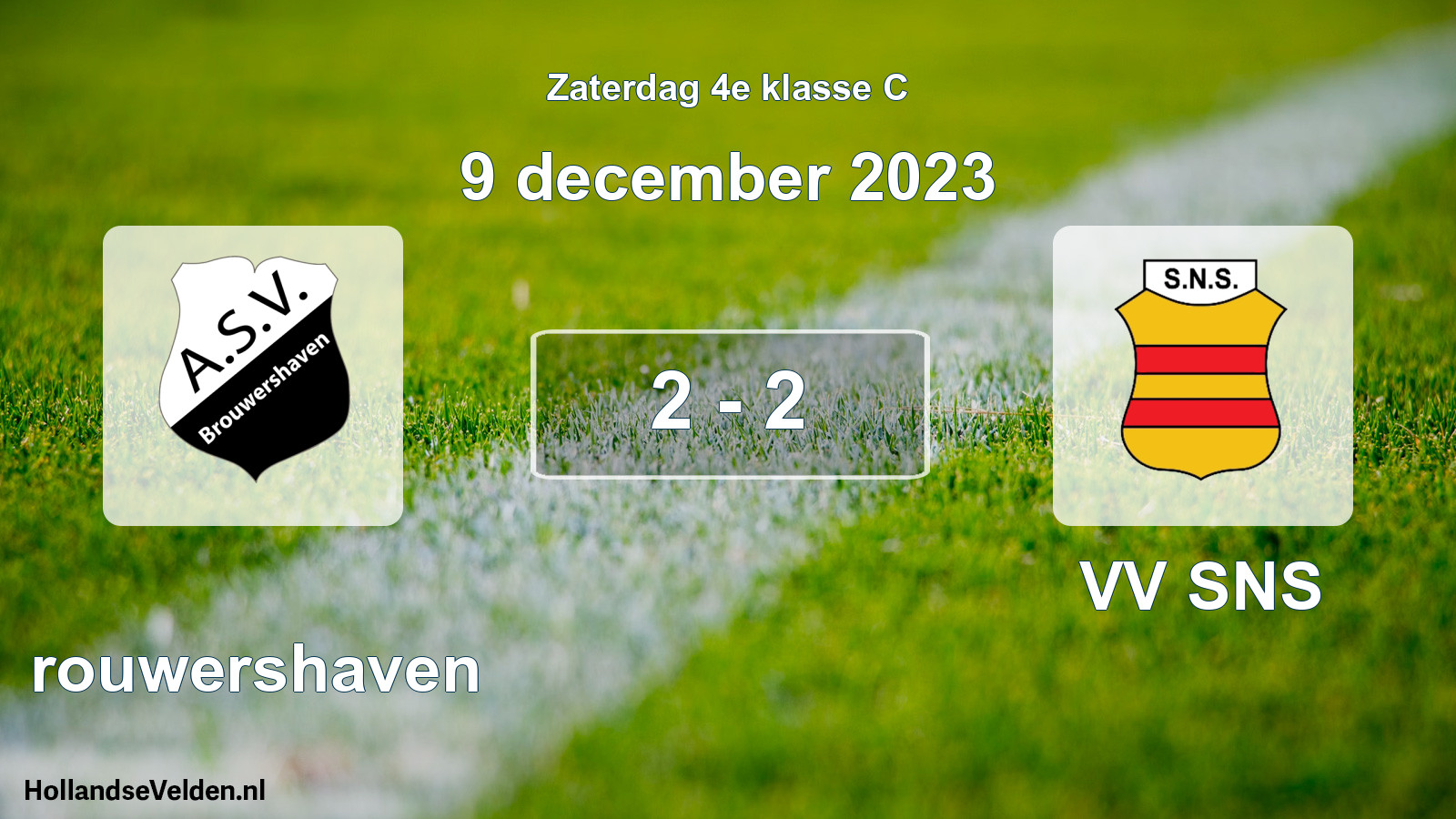 Total number of matches played: Brouwershaven - VV SNS 2 - 2 (9 December 2023)