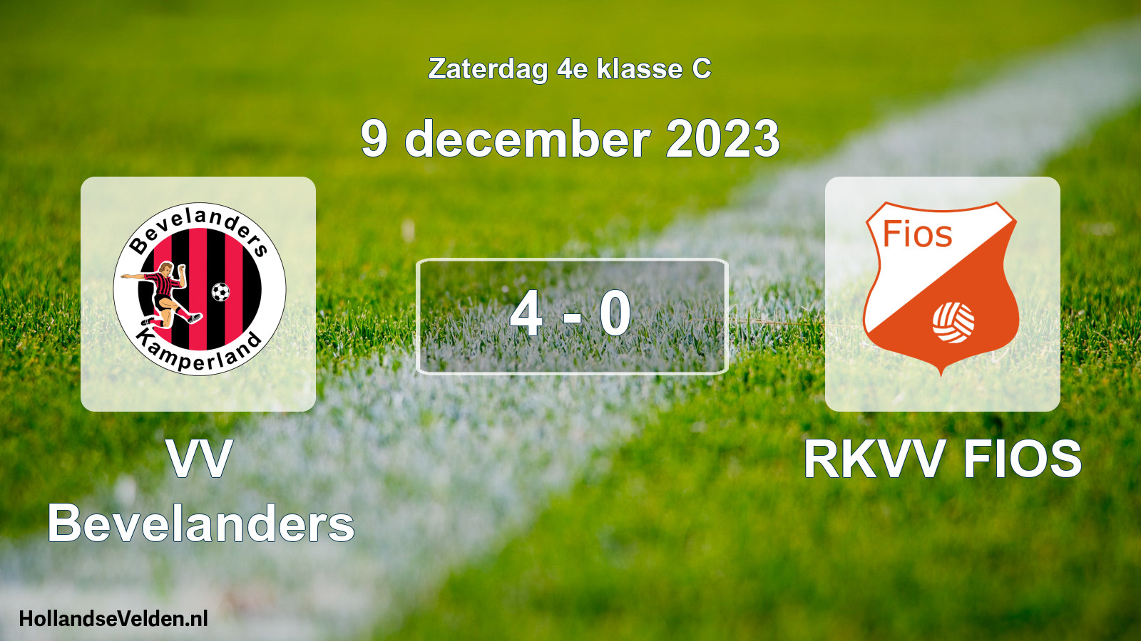Total number of matches played: VV Bevelanders - RKVV FIOS 4 - 0 (9 December 2023)