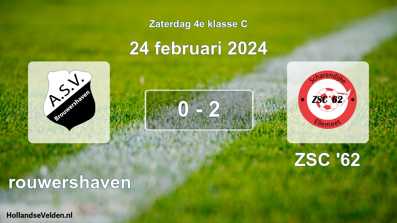 Total number of matches played: Brouwershaven - ZSC '62 0 - 2 (24 February 2024)