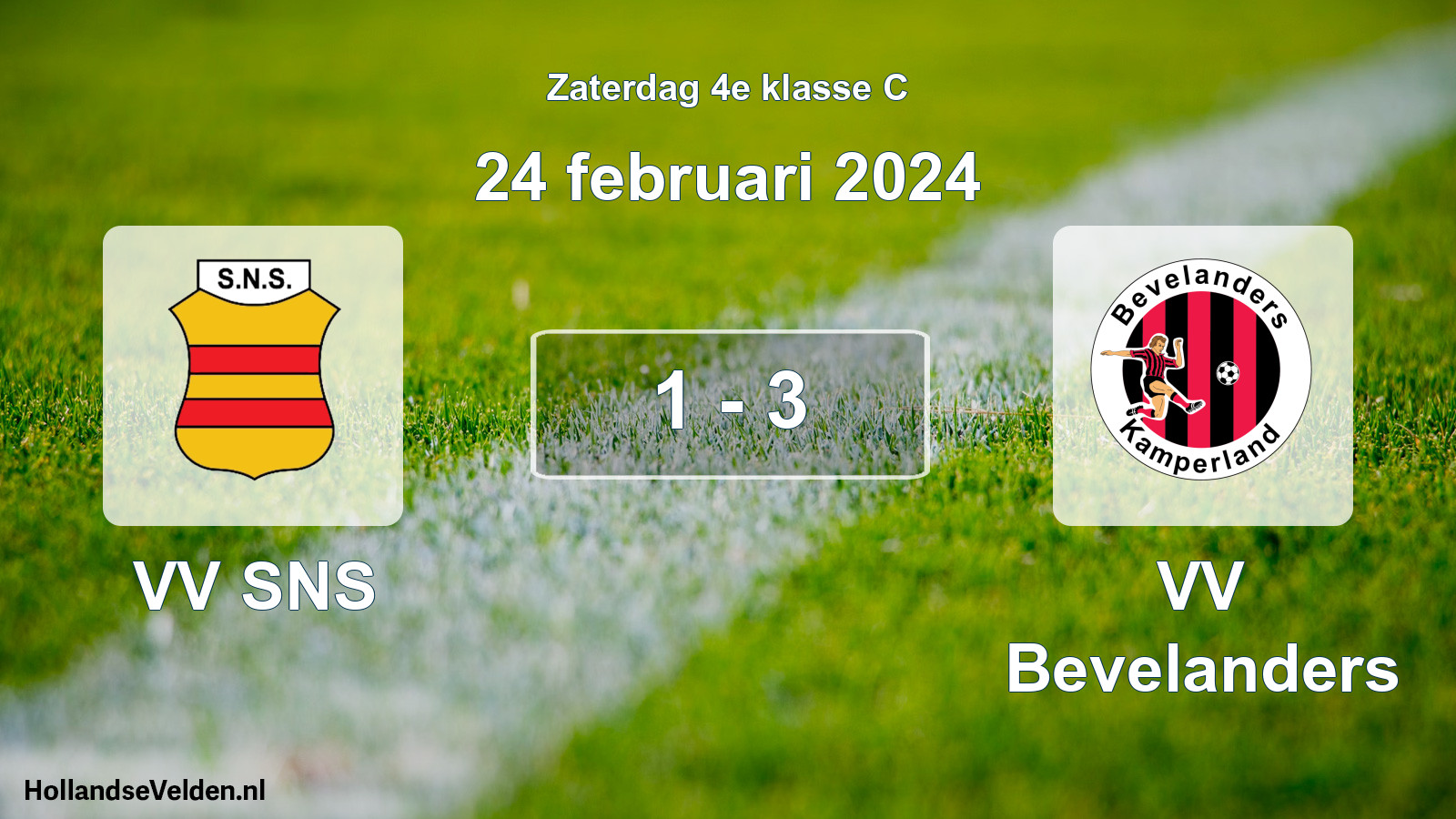 Total number of matches played: VV SNS - VV Bevelanders 1 - 3 (24 February 2024)
