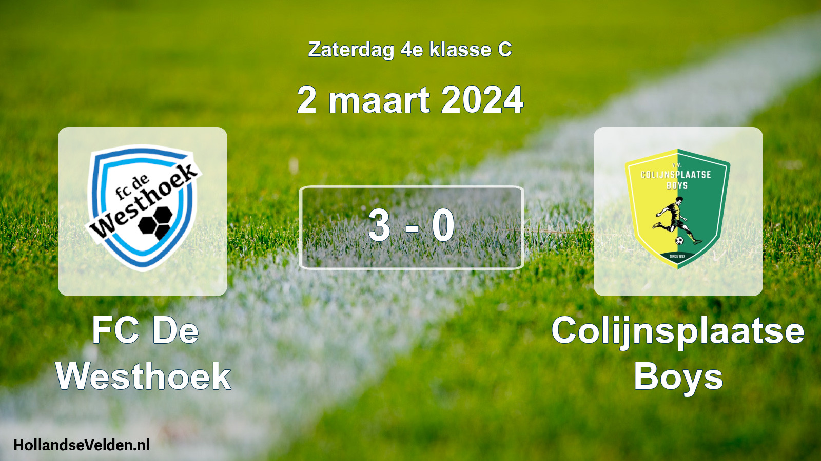 Total number of matches played: FC De Westhoek - Colijnsplaatse Boys 3 - 0 (2 March 2024)