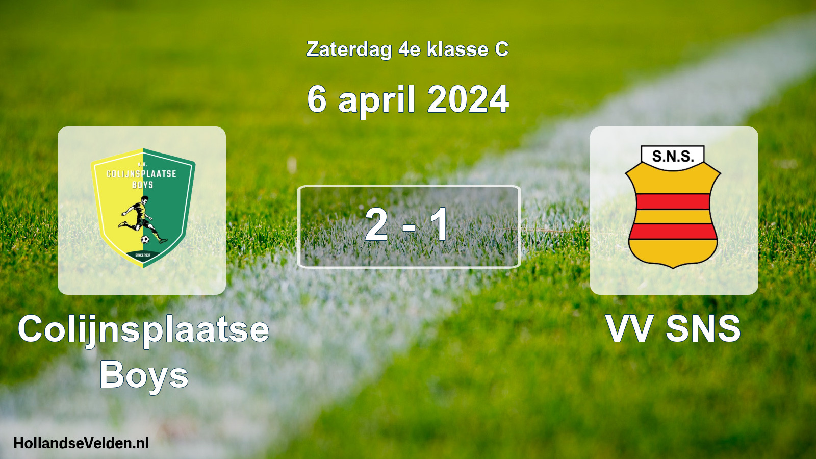 Total number of matches played: Colijnsplaatse Boys - VV SNS 2 - 1 (6 April 2024)