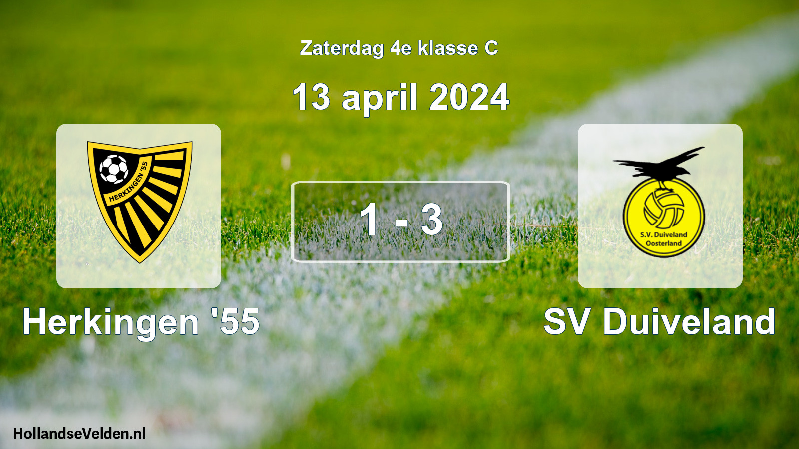 Total number of matches played: Herkingen '55 - SV Duiveland 1 - 3 (13 April 2024)