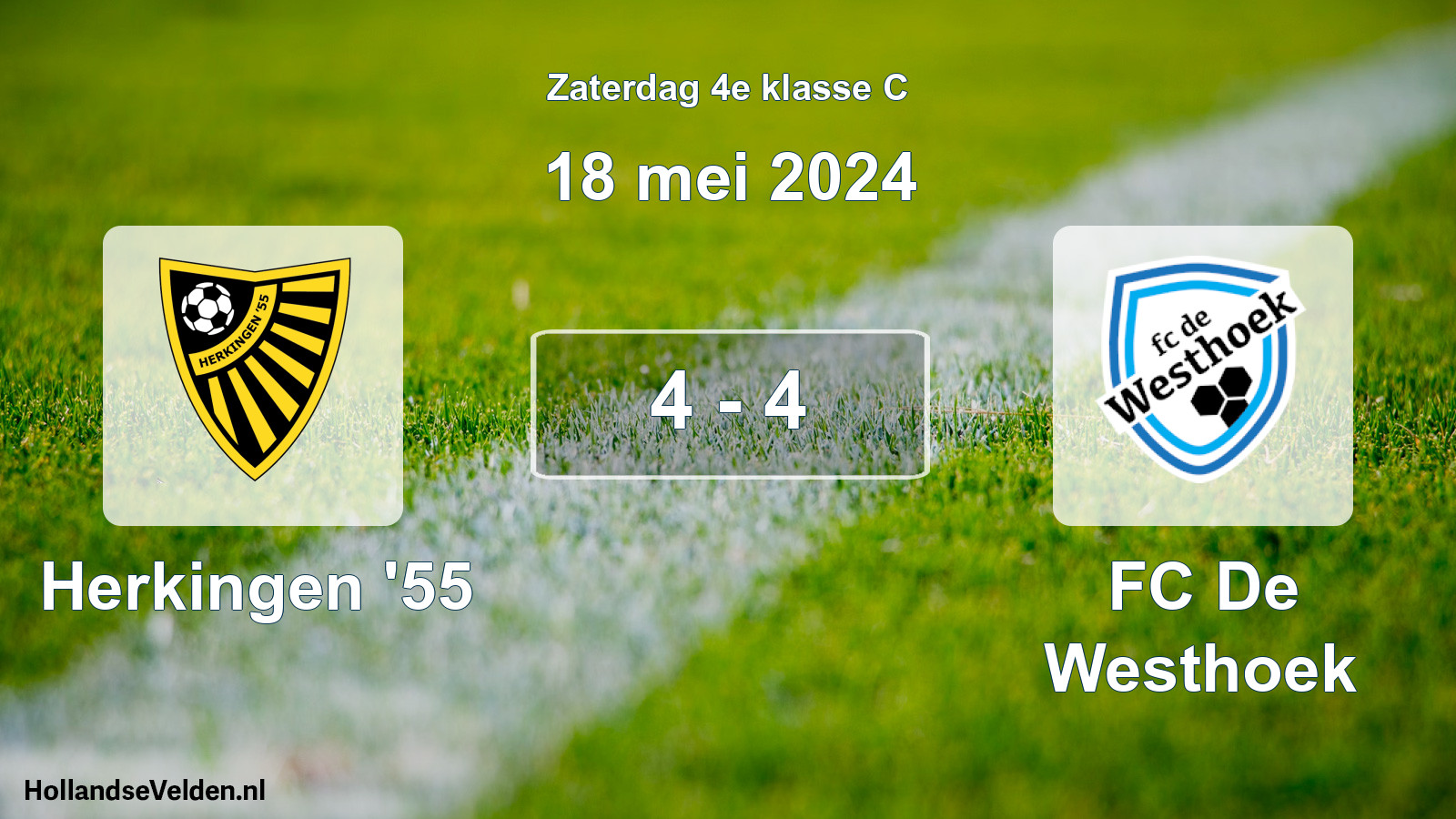 Total number of matches played: Herkingen '55 - FC De Westhoek 4 - 4 (18 May 2024)