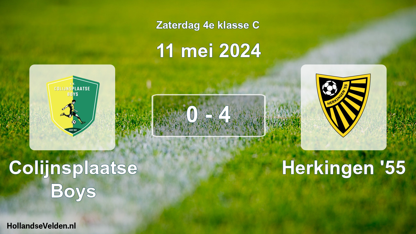 Total number of matches played: Colijnsplaatse Boys - Herkingen '55 0 - 4 (11 May 2024)