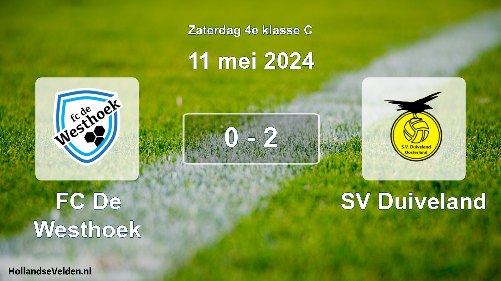 Total number of matches played: FC De Westhoek - SV Duiveland 0 - 2 (11 May 2024)