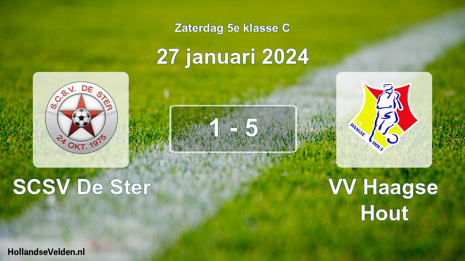 Total number of matches played: SCSV De Ster - VV Haagse Hout 1 - 5 (27 January 2024)