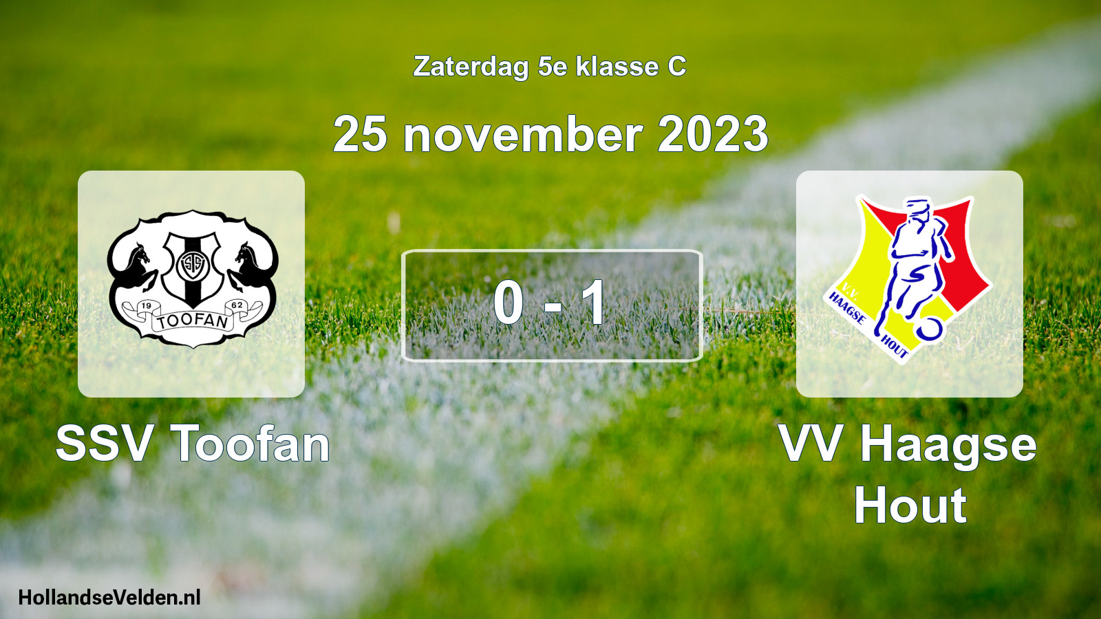 Total number of matches played: SSV Toofan - VV Haagse Hout 0 - 1 (25 November 2023)